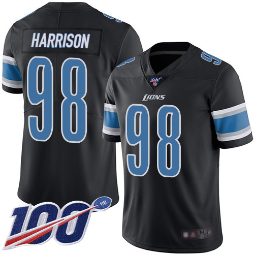 Detroit Lions Limited Black Men Damon Harrison Jersey NFL Football 98 100th Season Rush Vapor Untouchable